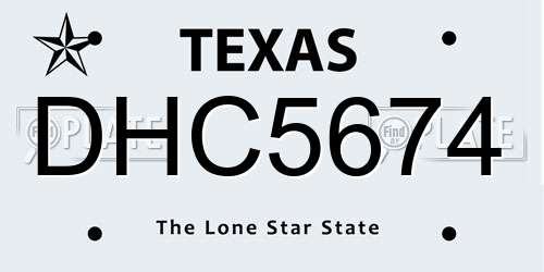 DHC5674 Texas License Plate
