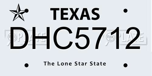 DHC5712 Texas License Plate