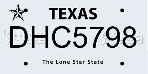 DHC5798 Texas License Plate