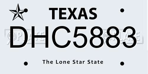 DHC5883 Texas License Plate