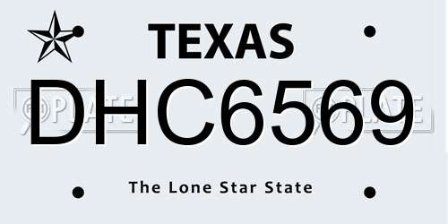 DHC6569 Texas License Plate