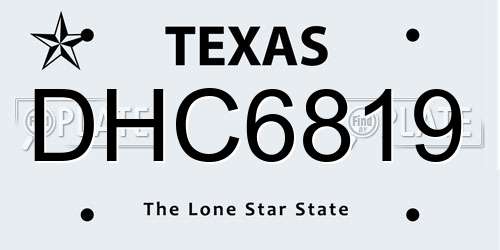 DHC6819 Texas License Plate