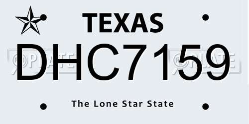 DHC7159 Texas License Plate
