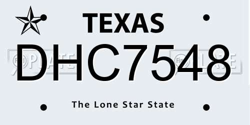 DHC7548 Texas License Plate