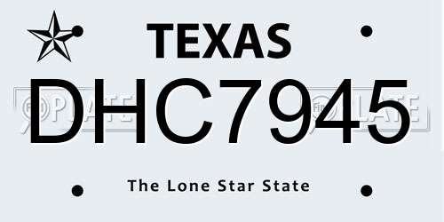 DHC7945 Texas License Plate