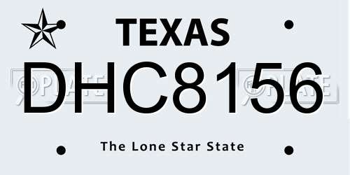 DHC8156 Texas License Plate