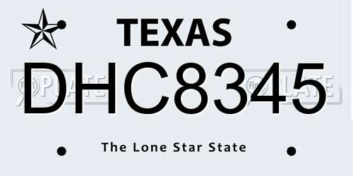 DHC8345 Texas License Plate