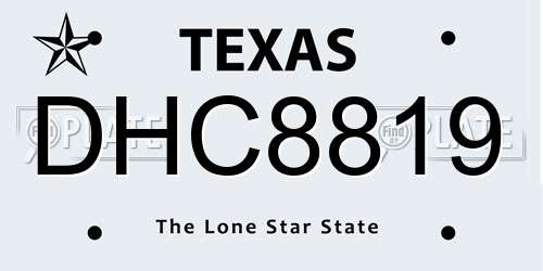 DHC8819 Texas License Plate