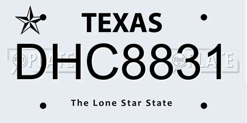 DHC8831 Texas License Plate