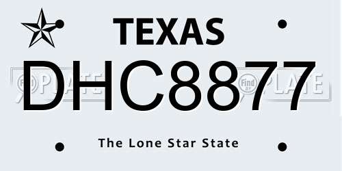 DHC8877 Texas License Plate