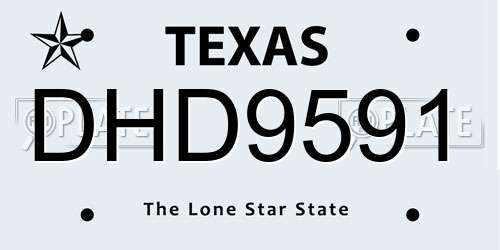 DHD9591 Texas License Plate