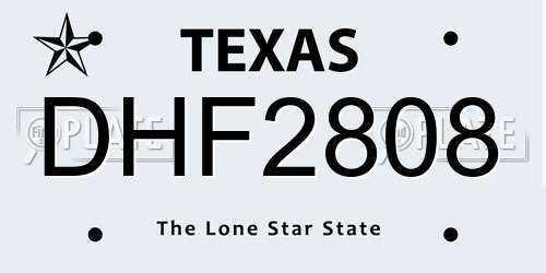 DHF2808 Texas License Plate