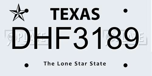 DHF3189 Texas License Plate
