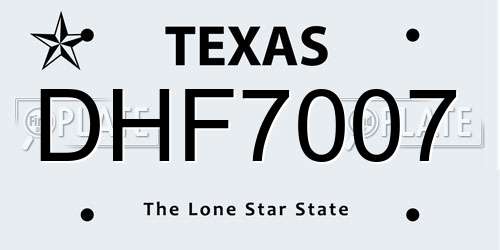 DHF7007 Texas License Plate