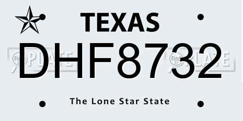 DHF8732 Texas License Plate