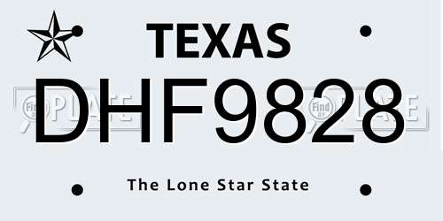 DHF9828 Texas License Plate