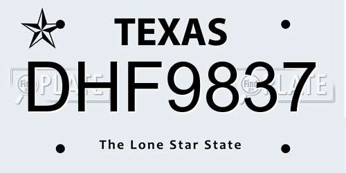 DHF9837 Texas License Plate