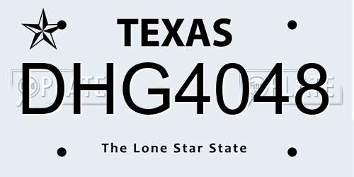 DHG4048 Texas License Plate