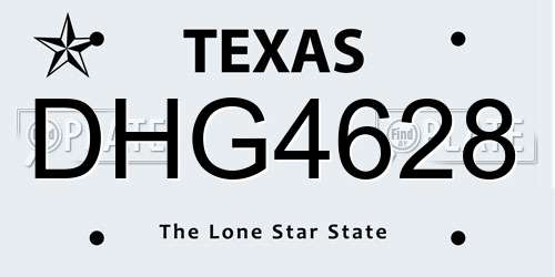 DHG4628 Texas License Plate