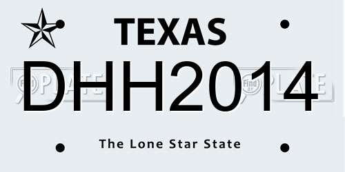 DHH2014 Texas License Plate