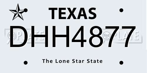 DHH4877 Texas License Plate