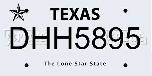 DHH5895 Texas License Plate
