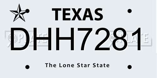 DHH7281 Texas License Plate