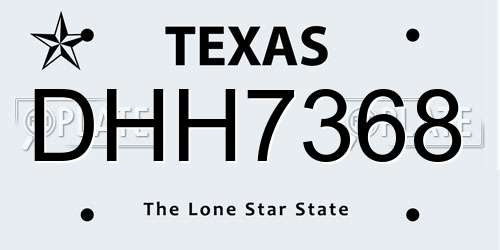 DHH7368 Texas License Plate