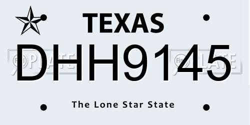 DHH9145 Texas License Plate