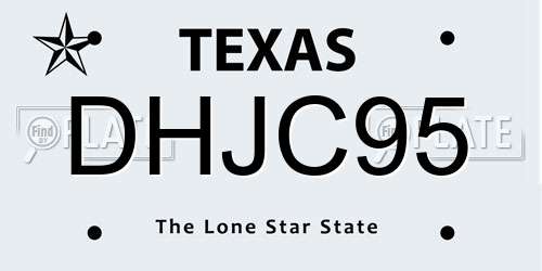 DHJC95 Texas License Plate