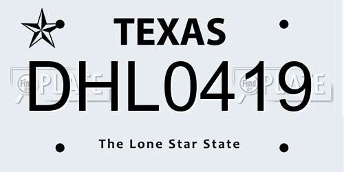 DHL0419 Texas License Plate