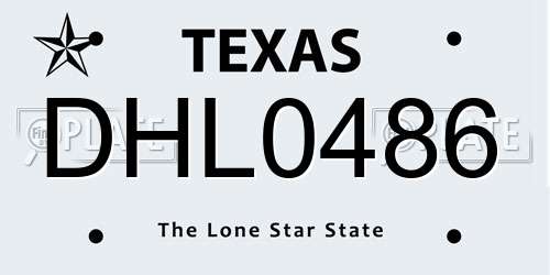 DHL0486 Texas License Plate