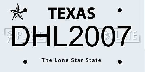 DHL2007 Texas License Plate