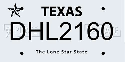 DHL2160 Texas License Plate