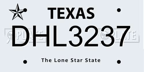 DHL3237 Texas License Plate