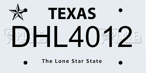 DHL4012 Texas License Plate