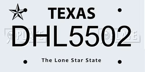 DHL5502 Texas License Plate