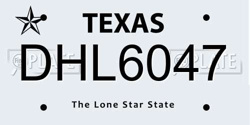 DHL6047 Texas License Plate