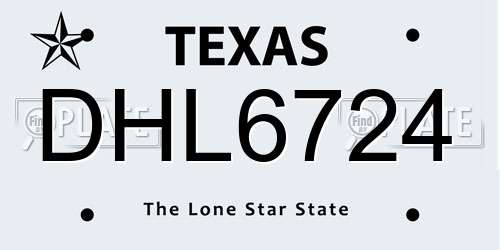 DHL6724 Texas License Plate