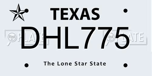 DHL775 Texas License Plate