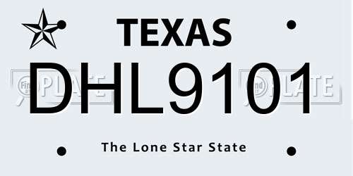 DHL9101 Texas License Plate