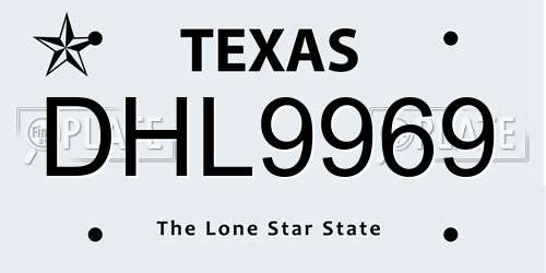 DHL9969 Texas License Plate