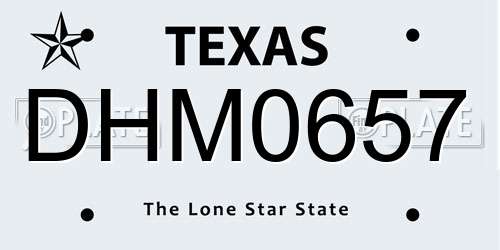 DHM0657 Texas License Plate