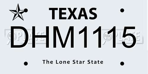 DHM1115 Texas License Plate