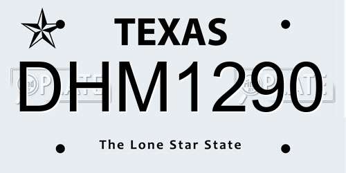 DHM1290 Texas License Plate