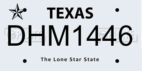 DHM1446 Texas License Plate