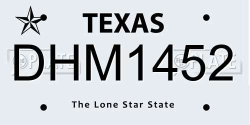 DHM1452 Texas License Plate