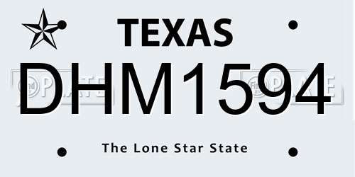 DHM1594 Texas License Plate