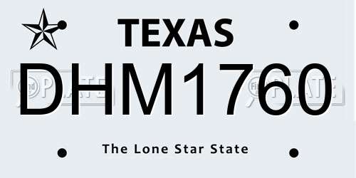 DHM1760 Texas License Plate