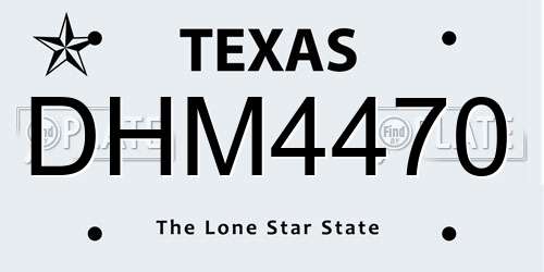 DHM4470 Texas License Plate